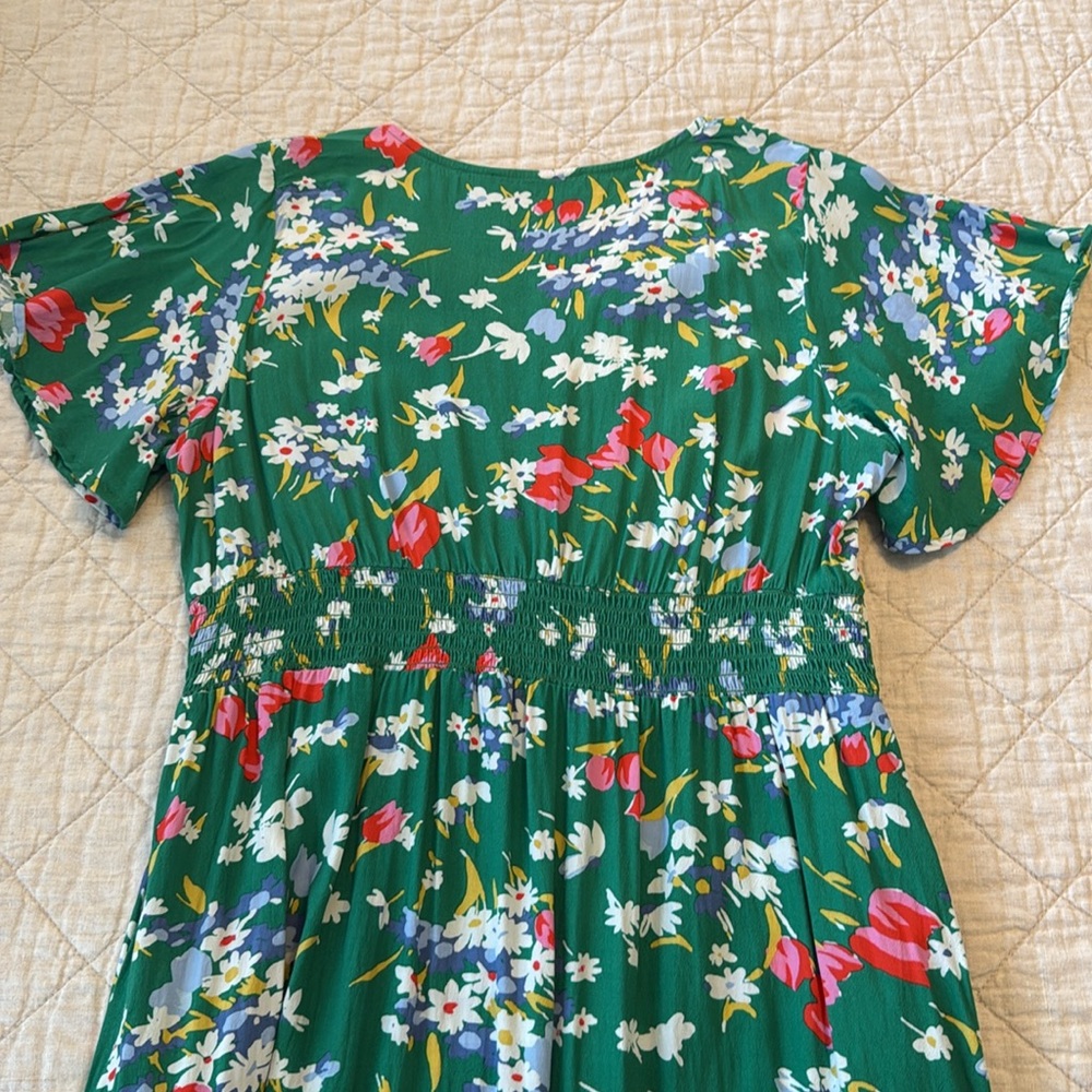 Loft green floral midi dress - Picture 6 of 11